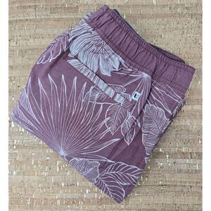 LINKSOUL Storm Boardwalker Shorts Mens L Red Floral Pull On‎ Lined Drawstring